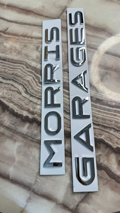 MORRIS  GARAGES 3D Bonnet Letters 3D Alphabets Chrome,morris  Car Accessories, Car Monogram Logo, Sticker (Black)