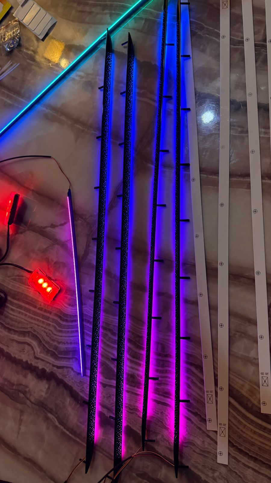 CARDI K5/K6 Magic Black Trim 10 In 1 LED Car Ambient Lights By App Control Strip Light Guide Decoration Atmosphere Lamp. TRIM SIZE EACH 70 CM