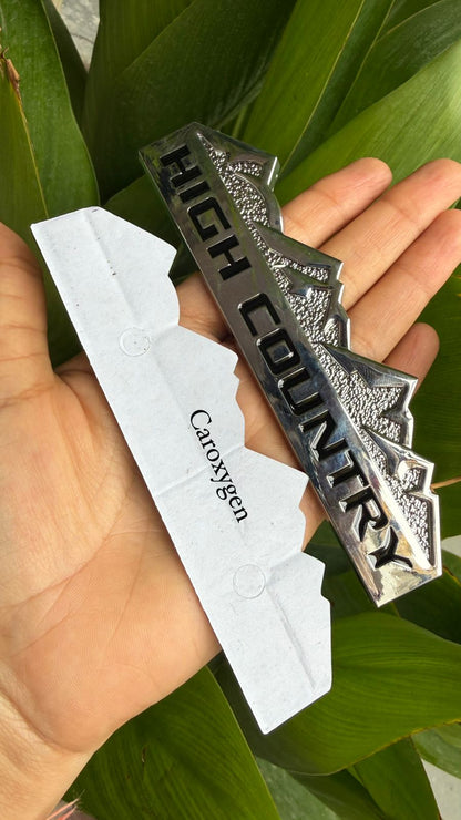 HIGH Country  Logo 12.5 x 2.8cm Car Bike Metal HIGH Country Logo Car Emblem Premium 3D Badge Auto Racing Sport Sticker Grand Tourer Decal