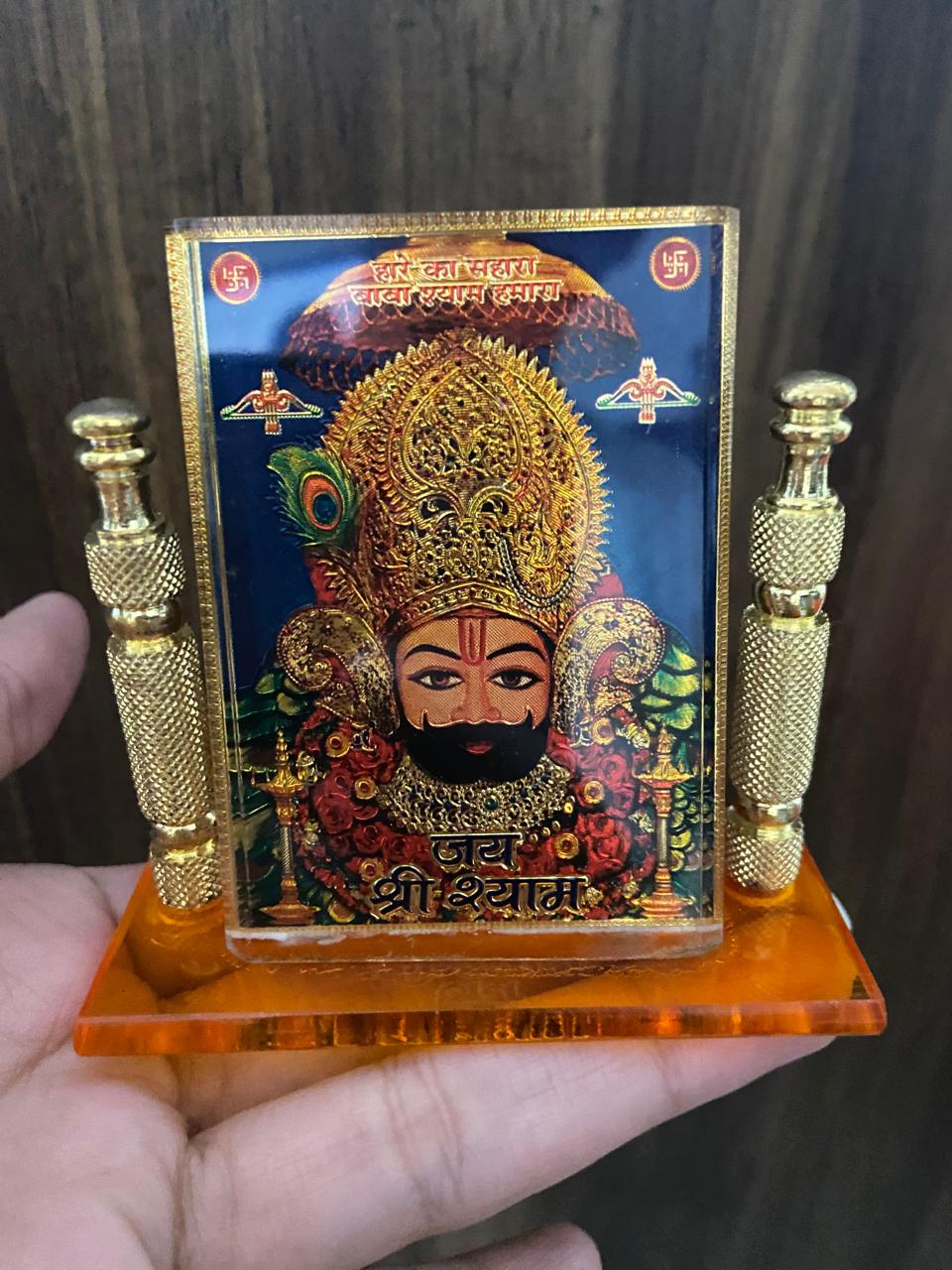 Khatu Shyam Idol for Car Dashboard (Standard, Multicolor, 8 cm x 7 cm x 3 cm)