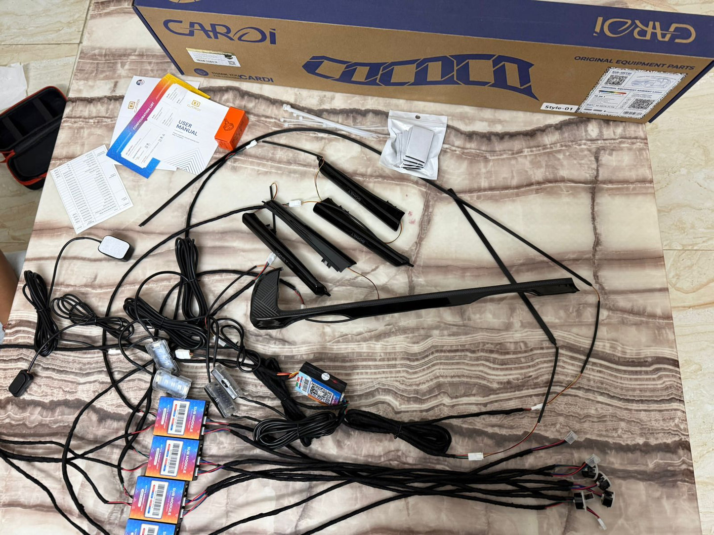 Kia Sonet Ambient Light Kit Cardi K6 -1 Year Waranty (19 in 1)