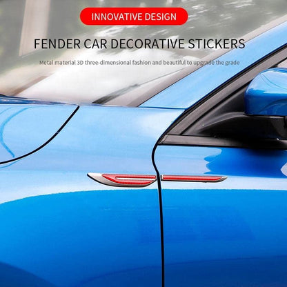 2Pcs Carbon Fiber Car Side Fender Air Wing Vent Cover Trim Stickers Accessories