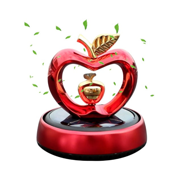 Apple car Solar Perfume Air freshener Car Fragrance Car Solar Rotating Perfume Dashboard Accessories car Organic Perfume(Red)