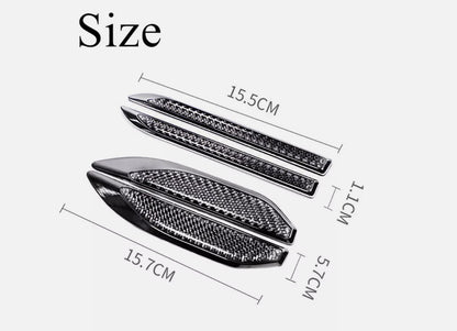 2Pcs Carbon Fiber Car Side Fender Air Wing Vent Cover Trim Stickers Accessories