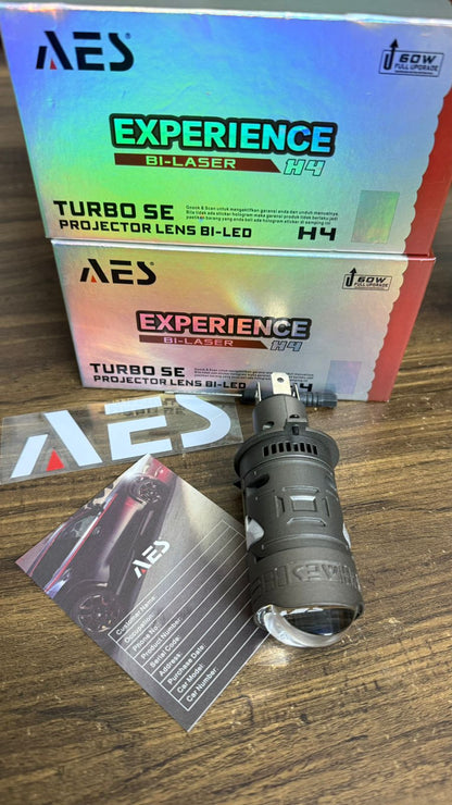 AES Experience Bi-Laser H4 Turbo SE Projector Lens (1 Pcs )  Bi-LED Headlight | 60W Full Upgrade | High Brightness Car/Motorcycle Light