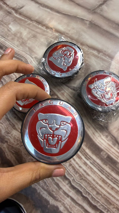 Car Wheel Center Hub Cap 60mm | Premium Chrome Logo Alloy Wheel Cover | Compatible with KIA Hyundai Toyota Suzuki Jaguar