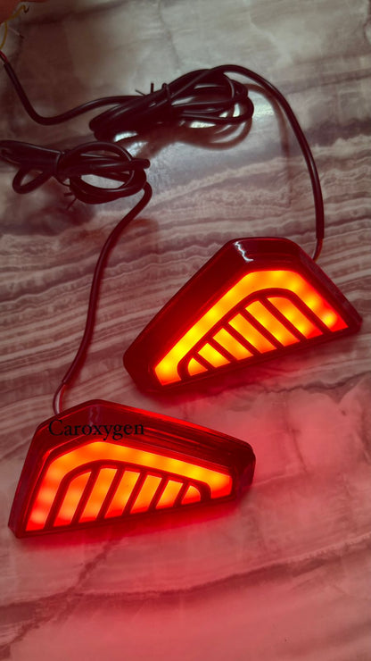 LED Rear Bumper Reflector Light for Hyundai Nexon Scanning with Matrix Running Light  (Set of 2)