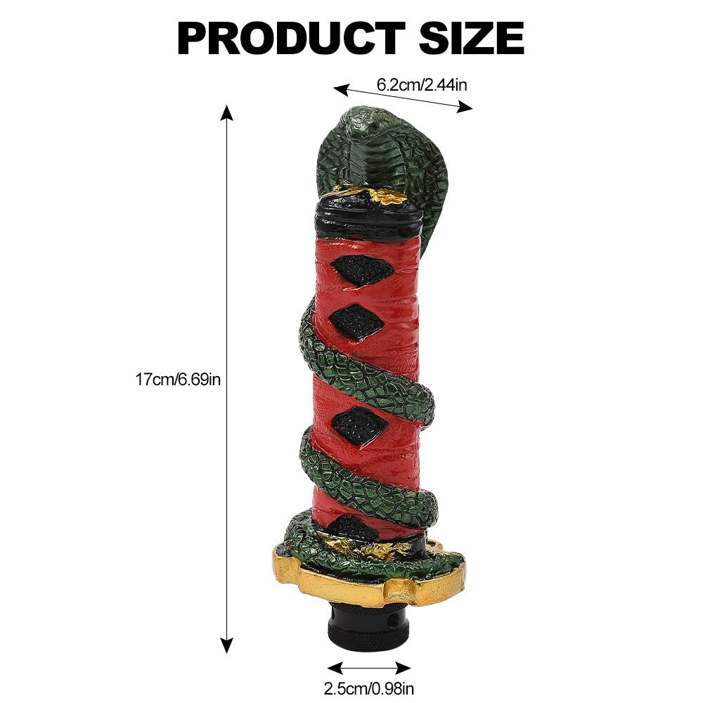 CarOxygen Universal Gear Shift Knob, Creative Resin Cobra Shape, with 3 Adapters, Interior Car Gear Lever Stick Shift Handle Automotive Replacement Parts (3)