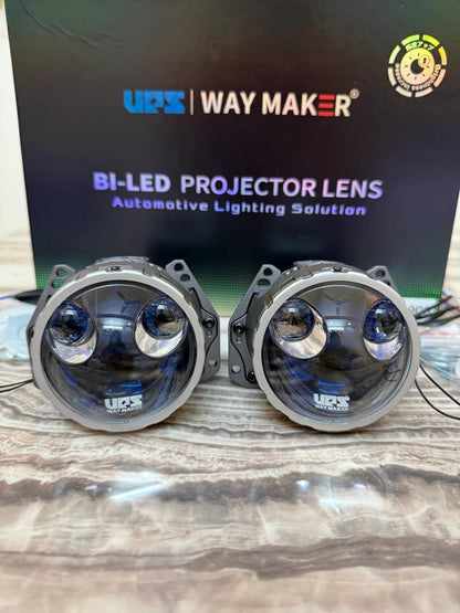 Ups waymaker RX-900 Bi-LED Projector Lens | 6000K Bright White Light  Universal Fit  12Vâ€“18V  Fast Cooling Fan 10000 RPM  Automotive Lighting Solution -1 year warrenty