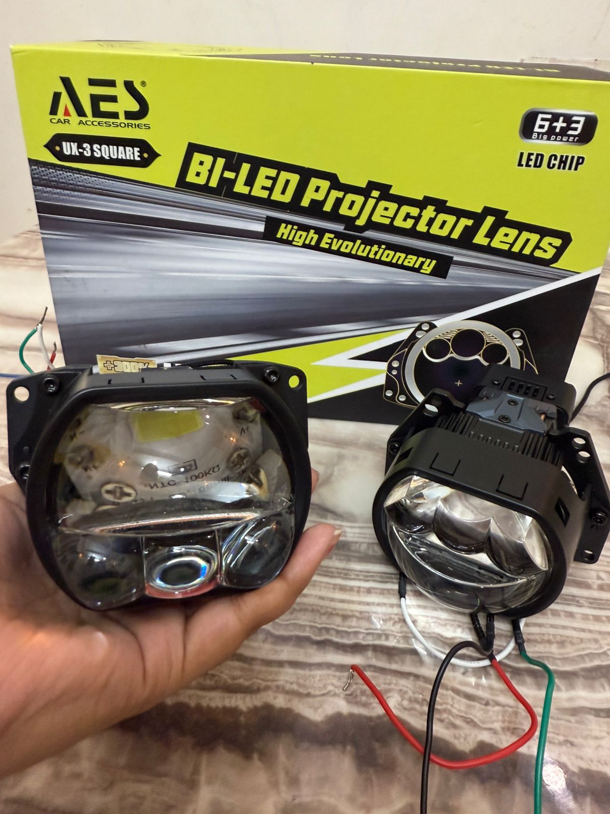 AES UX-3 Bi led 3 inch Triple Laser projector Lamp for Headlights 45W/80W Per Piece (1 Year Warranty