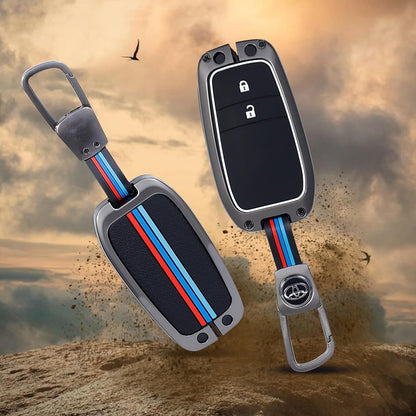 Metal key cover for Toyota Innova Hycross | Fortuner | Hilux | Innova Crysta | Fortuner Legender | Land Cruiser | Suzuki Invicto Smart Key (2 Button)