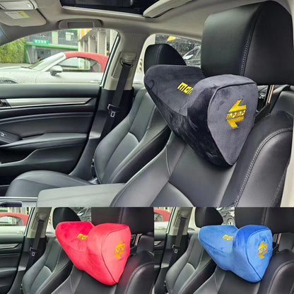 momo Soft Memory Cotton Pillow Seat 2pcs  Support Decor Headrest Backrest Cushion Hellaflush Neck Rest (BLACK , RED , BLUE)