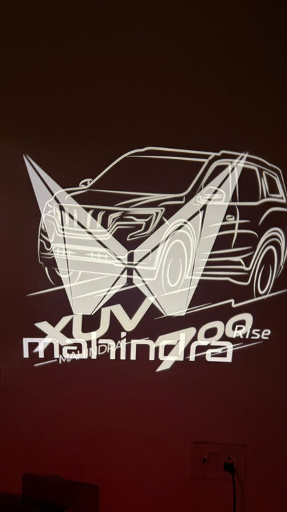 Mahindra Car Door Welcome Logo Projector Light | LED Ghost Shadow Courtesy Light | Plug & Play OEM Fit | Premium Car Accessory (Pack of 2)
