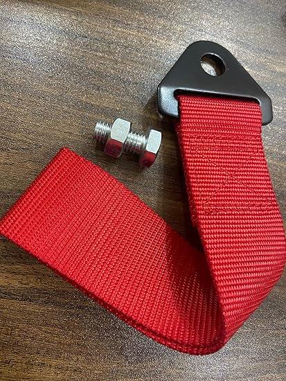 High Strength Universal Nylon Racing Car Tow Strap/Tow Rope (Sparco Letter) (Red)