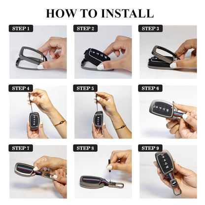 Metal key cover for Toyota Innova Hycross | Fortuner | Hilux | Innova Crysta | Fortuner Legender | Land Cruiser | Suzuki Invicto Smart Key (2 Button)