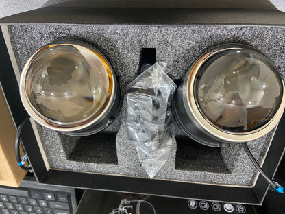 IPH CAR M617 BI-LED TRI COLOR (White , Walm White and Yellow )Laser Fog Lamp Projector 3 Inch High/Low beam Car Fancy Lights