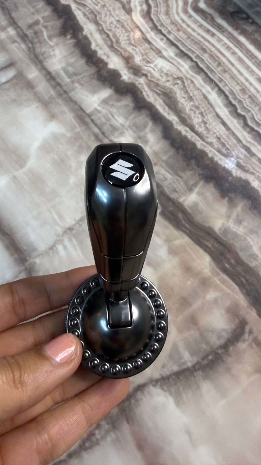 Engine Start Stop Button Cover & Steering Wheel Knob Cover | Premium Car Interior Accessories | Universal Fit | Stylish Black Finish
