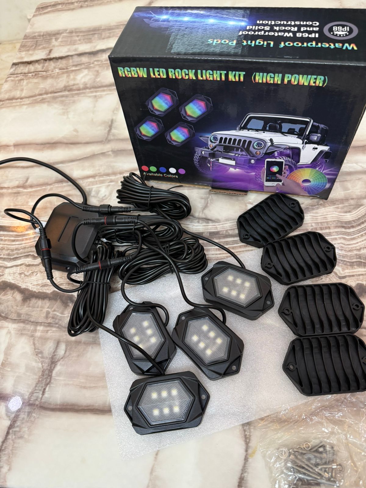 RGBW LED Rock Light Kit (High Power) – 8 Pods Underbody Wheel Well Lights, App & Remote Control, Multicolor Offroad Lighting Kit for Jeep, SUV, Truck, ATV, UTV