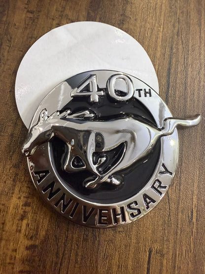 3D Metal 40TH Annivehsary Mustang STCIKER for CAR | Chrome Colour