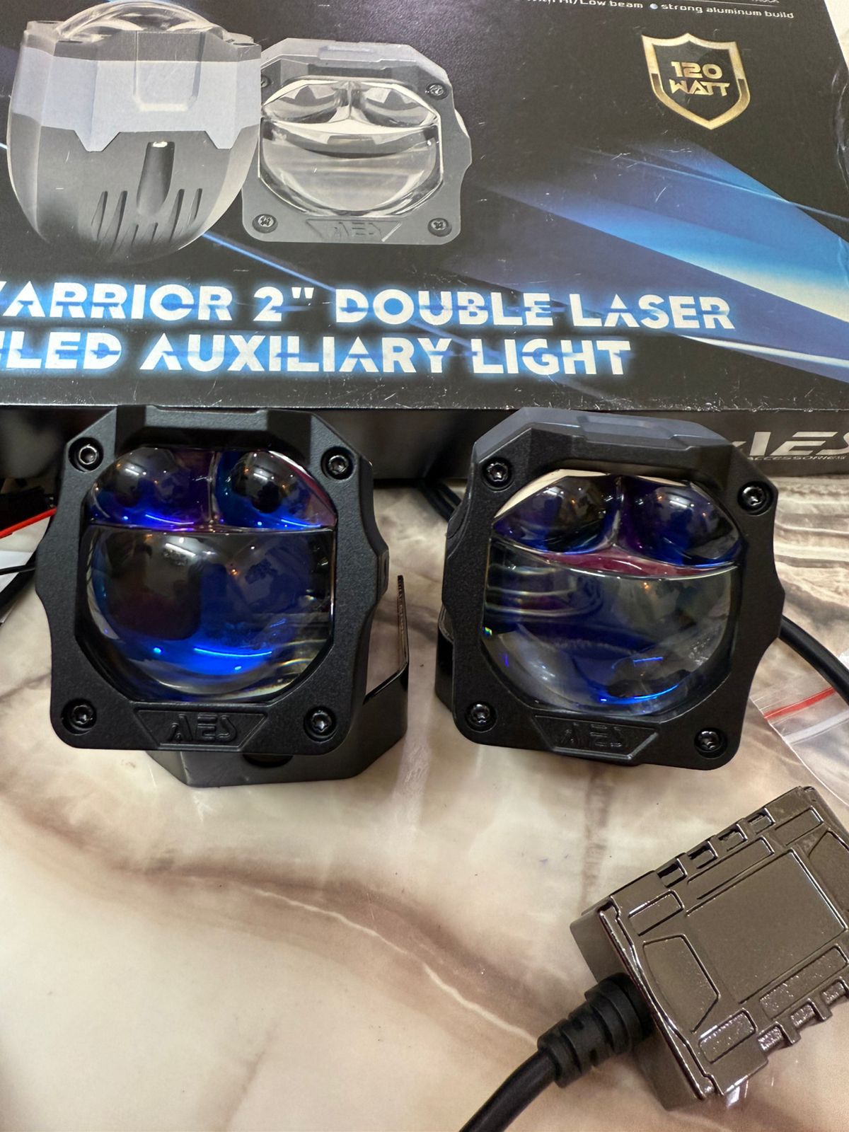 Aes Warrior 2" Double Laser Bi-LED Auxiliary Light- 120 watt - 1 Year Waranty
