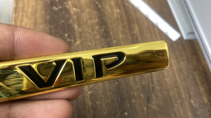 VIP Car Badge Emblem Sticker – Premium Chrome Finish 3D Metal Logo for Cars, SUVs, Bikes & Trucks