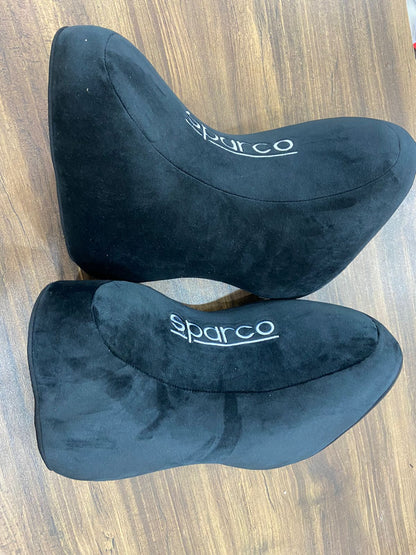 2 pcs Sparco soft memory cotton Pillow Seat Support Decor Headrest Backrest Cushion Hellaflush Neck Rest