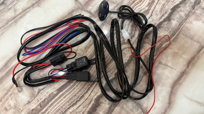 Universal Auxiliary Light Wiring Harness Kit with Switch | 12V 40A Relay | Plug & Play Wiring for Fog Lights, LED Light Bar, Driving Lights | Dual Switch Control with Indicator