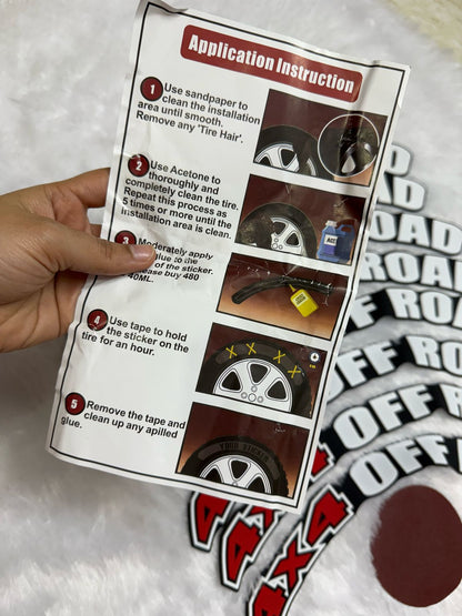 Logo Stickers Accessories for Car, Tyre Decor Sticker and Decal, Wheel Stickers for Car & Bike