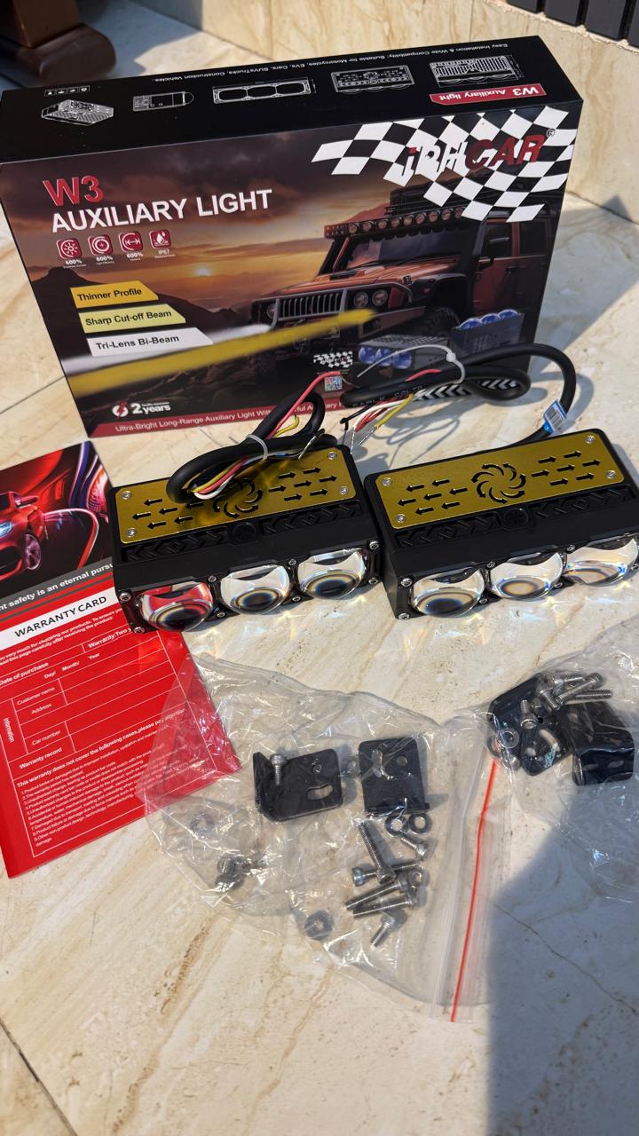 IPH W3 Auxiliary Light Tri-Lens Bi-Beam LED Car Light | 55W Low Beam / 85W High Beam | 6000K White Light | IP67 Waterproof