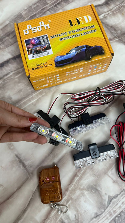 Caroxygen 4X4 Car Grill  , Blue /Red & White LED DRL Police Flasher Warning Light for Cars with Controller & Flashing Mode