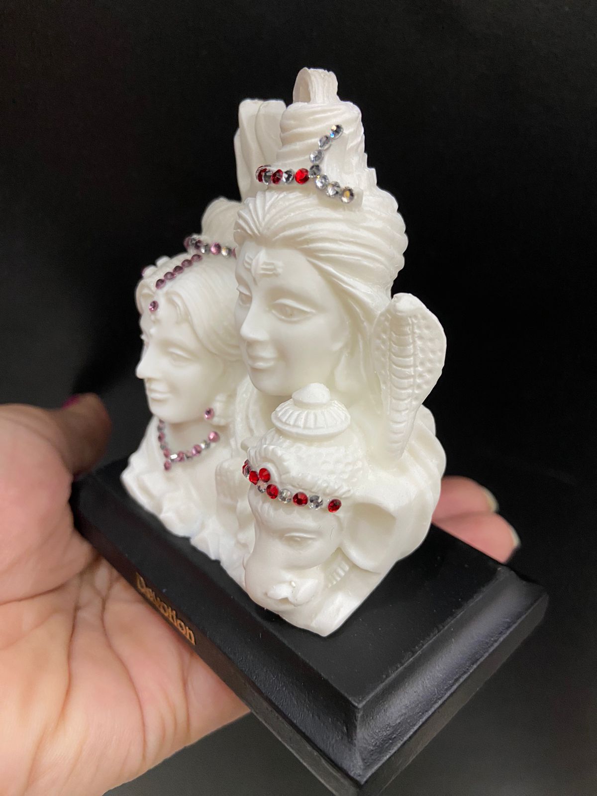 Shiv Parvati Ganesha Shiv PARIVAR Gift Statue Idol Showpiece Murti_White