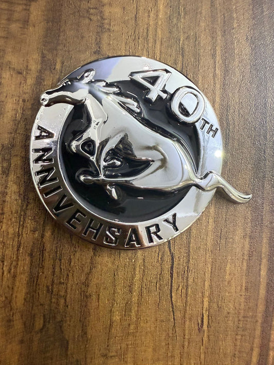 3D Metal 40TH Annivehsary Mustang STCIKER for CAR | Chrome Colour