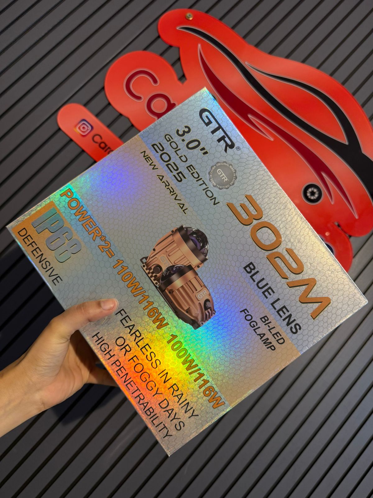 GTR 302M 3.0" Bi-LED Fog Lamp – Gold Edition 2025 | Blue Lens | IP69 Waterproof | 110W High Power | New Arrival