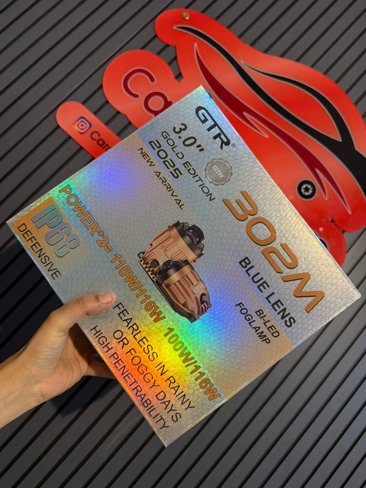 GTR 302M 3.0" Bi-LED Fog Lamp – Gold Edition 2025 | Blue Lens | IP69 Waterproof | 110W High Power | New Arrival