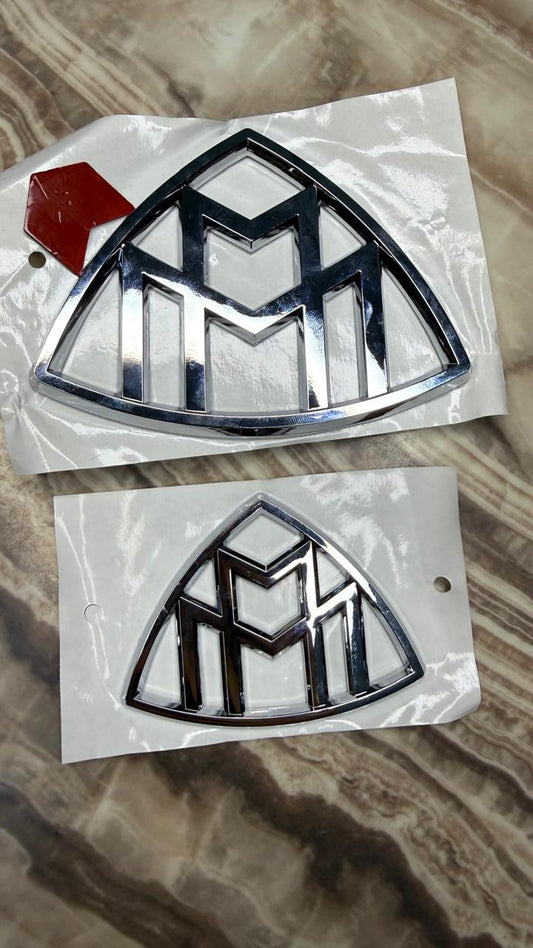 Luxury Maybach Logo Car Emblem Sticker – 3D Chrome Metal Badge Decal for Car Hood, Trunk, Grill & Body Decoration (Small/Large)