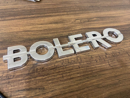 Bolero CAR Emblem Monogram/logo/Badge/Decals/3D/sticker ABS Plastic Colour (Silver,Chorme) Pack of 1 -(24 CM)