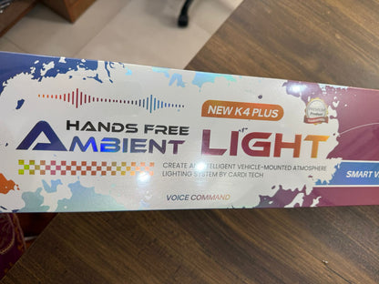 Cardi k4 Series With Voice Control - All Car LED Atmosphere Ambient Lighting Kit Interior Strip Light 16 Million Colors 5in1 with 6 Meters Fiber Optic Multicolor RGB Sound Active Wireless Bluetooth APP Remote Control