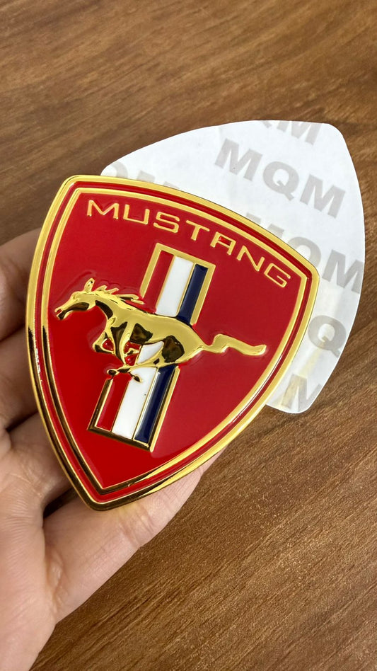 Caroxygen 3D Premium Car Side Rear Trunk Emblem Logo Badge Decals (Design: Mustang Horse) (Red Mustang Sticker)(Black Mustang Sticker)
