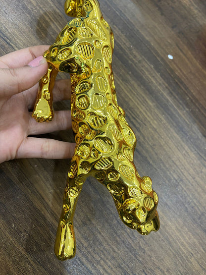 Metal Leopard | Cheetah | Jaguar Realistic Luxury Showpice Statue for Home Decor | Shelf,Office Table, Living Room TV Cabinet CAR Dashboard Decoration Gift