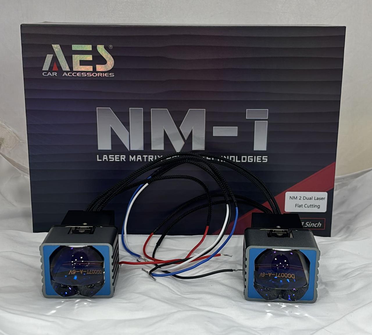 AES NM-1 Dual Laser Projector Lens 1.5 Inch | Flat Cutting Beam | Laser Matrix Helios Technology | Universal Fit for Car Headlights | Super Bright Dual Laser Fog Projector