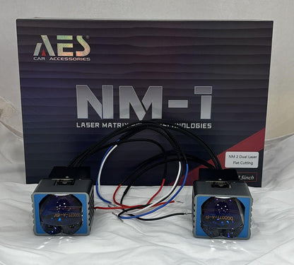 AES NM-1 Dual Laser Projector Lens 1.5 Inch | Flat Cutting Beam | Laser Matrix Helios Technology | Universal Fit for Car Headlights | Super Bright Dual Laser Fog Projector