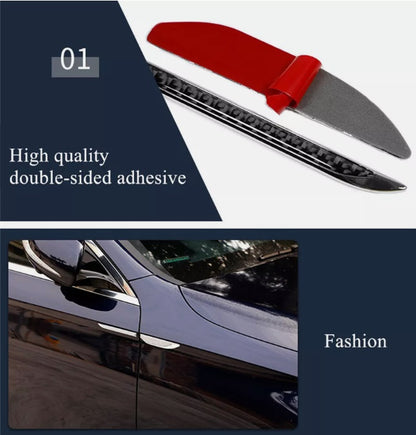 2Pcs Carbon Fiber Car Side Fender Air Wing Vent Cover Trim Stickers Accessories