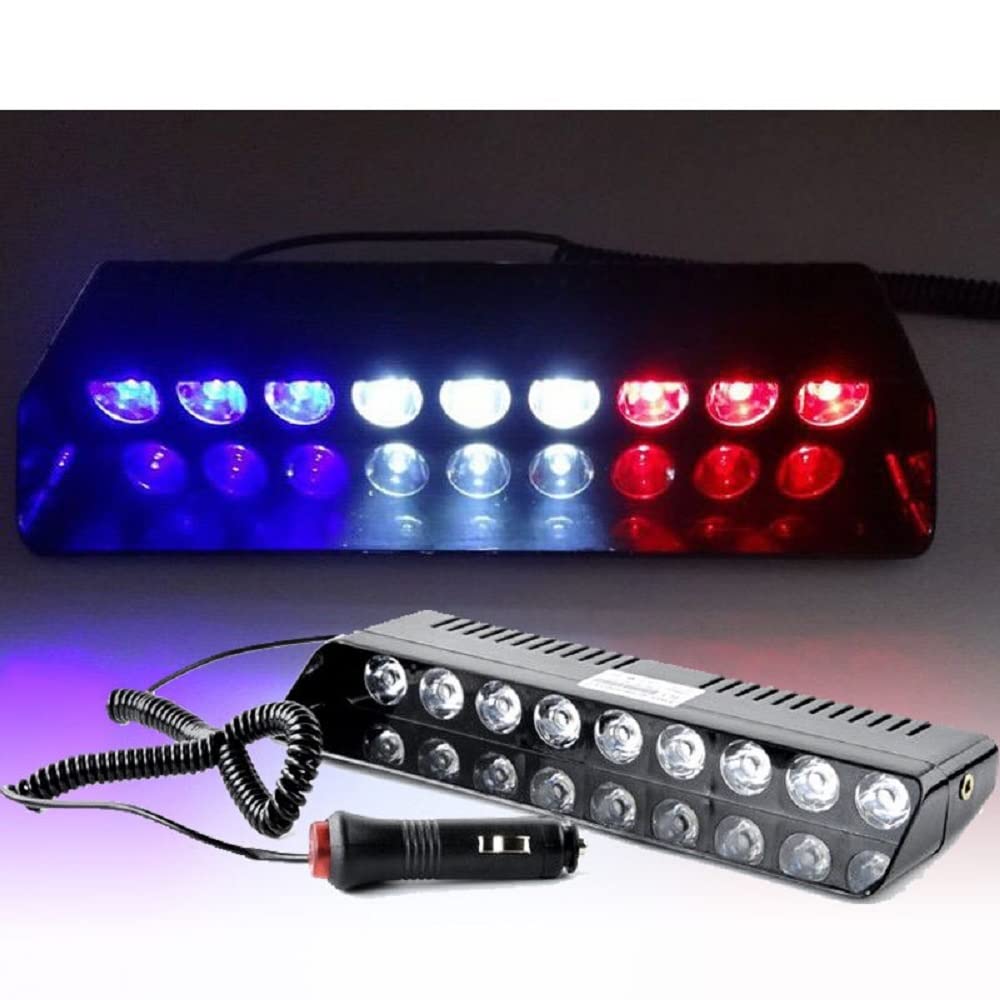 Car Oxygen-Red/Blue LED Car Dashboard Strobe Flasher Police Light 3 Modes For All Cars