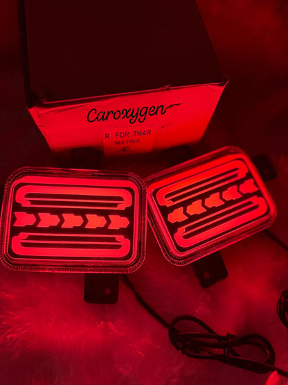 Caroxygan LED Reflector Lights for Mahindra Thar Roxx 2024 Onwards -Arrow Design