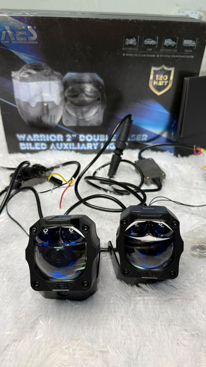 Aes Warrior 2" Double Laser Bi-LED Auxiliary Light- 120 watt - 1 Year Waranty