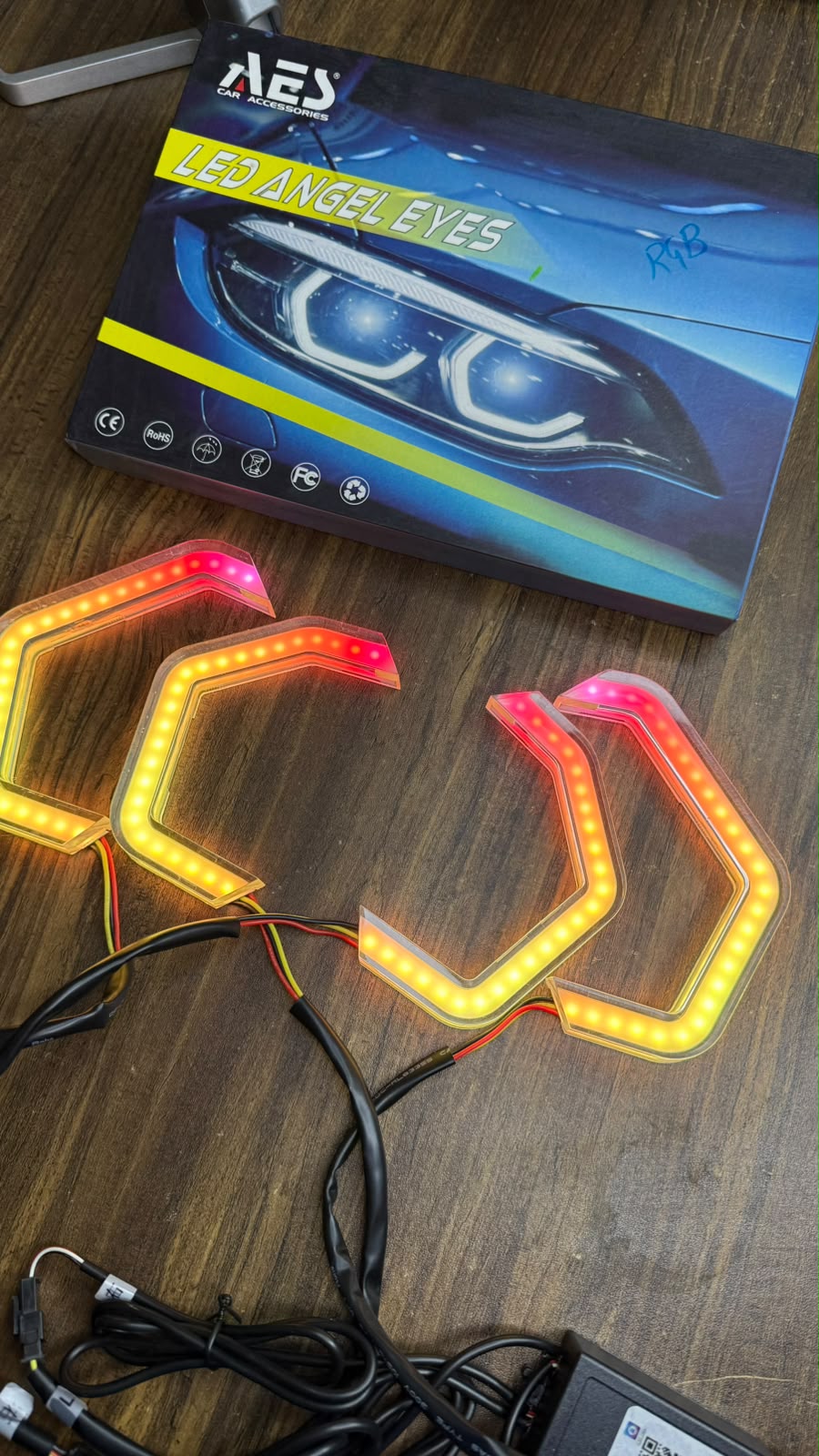 4PCS/Set RGB APP Angel Eyes LED Halo Rings 12V 24V Auto Car DRL Angel Eyes Led Headlights Car Accessories