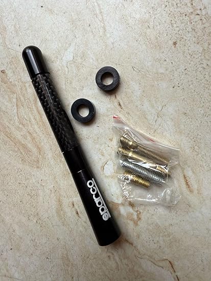 Car Antenna Carbon Fiber AM/FM Radio Antenna Screw-in Stubby Aerial Replacement Universal Screws Base Compatible with Most Cars (sparco)