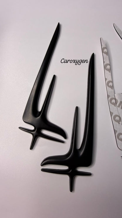 Caroxygen Stylish Bodyside Emblem Sticker for All Cars, Metal Set of 2 PC