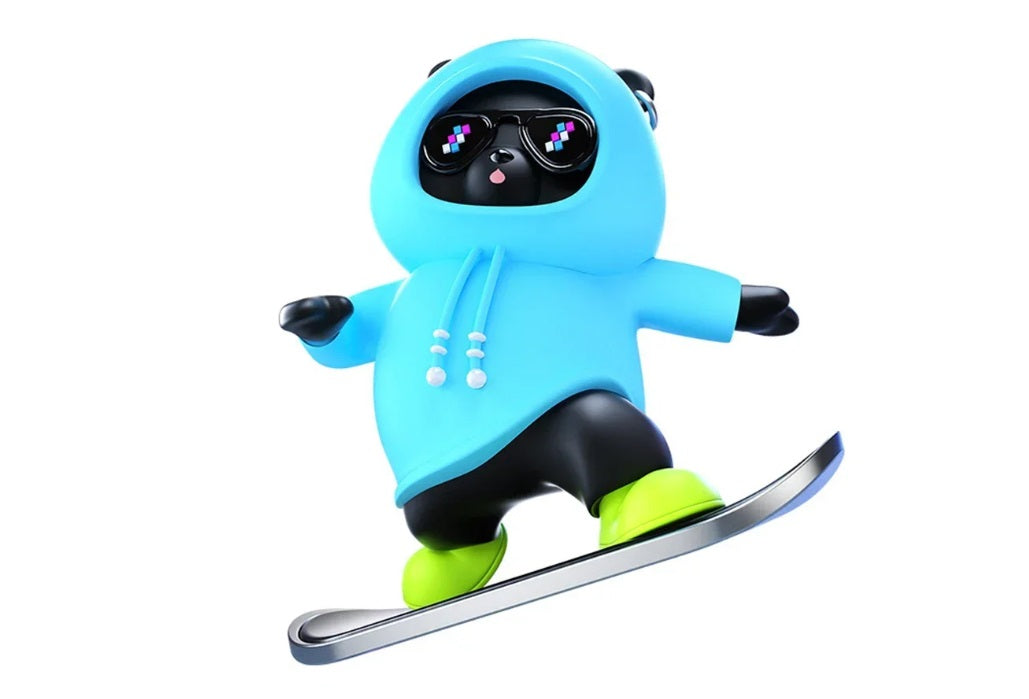 Car Skateboard Sliding Teddy Ornaments Cute Car Interior Deshboard Decorations for Car, Office, Home