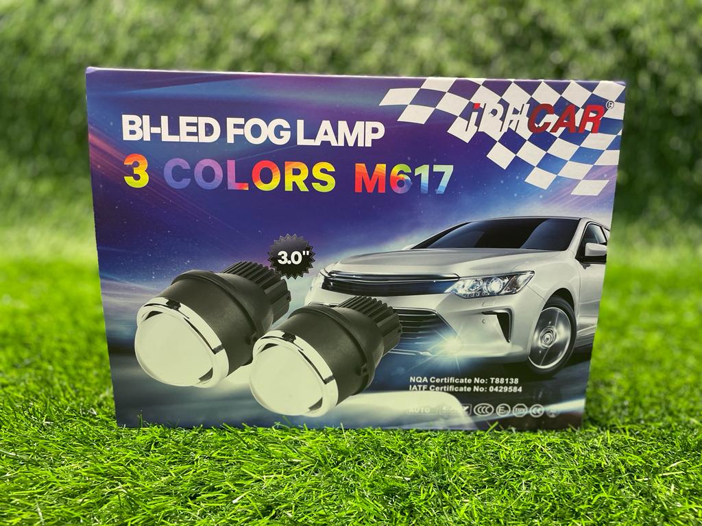 IPH CAR M617 BI-LED TRI COLOR (White , Walm White and Yellow )Laser Fog Lamp Projector 3 Inch High/Low beam Car Fancy Lights